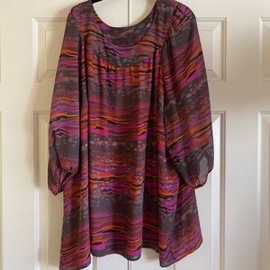 PLUS SIZE! Maggie Barnes Purple/Orange Blouse!